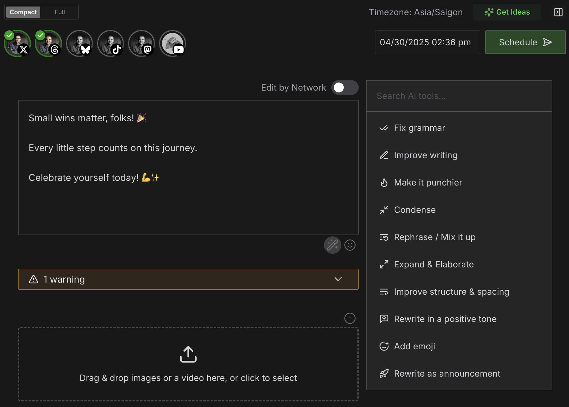 Platform selection interface