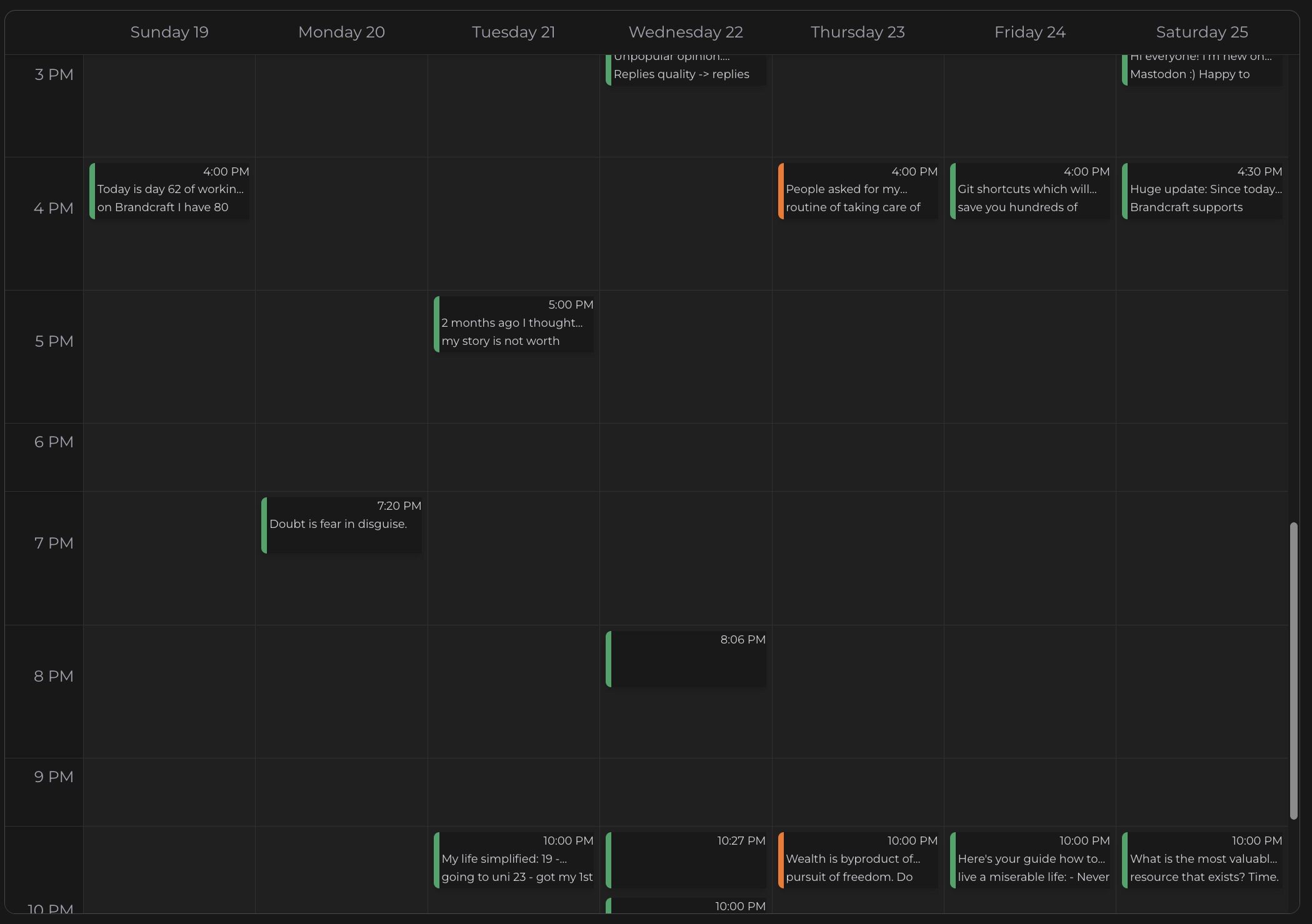 Scheduling interface
